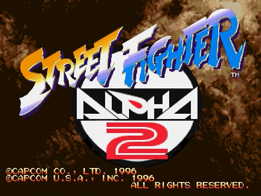 Street Fighter Alpha 2 title screen for Sega Saturn